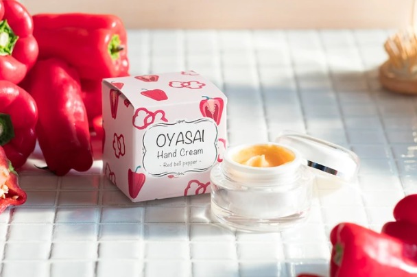 赤ピーマンが原料のハンドクリームの画像